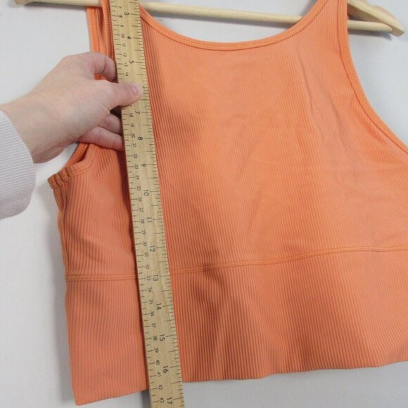 Lululemon Power Pivot Tank *Rib In Golden Apricot L M Crop Top Activewear 92 - Picture 7 of 8